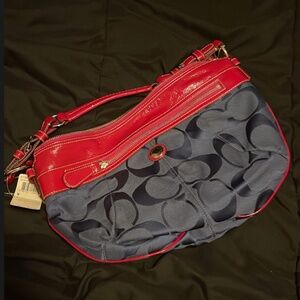 Coach Laura Signature Hobo Bag- Navy/Hot Pink (early/mid 2000s)